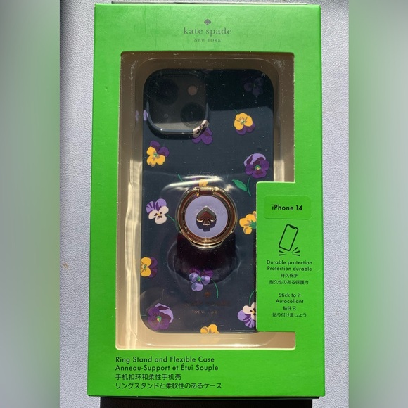 Kate Spade iPhone 14 Ring Stand and Flexible Case Blazer Blue - Picture 1 of 4